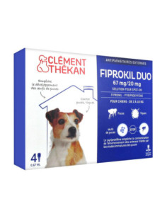 Clément Thékan Fiprokil Duo 67 mg/20 mg Chien  - 4 Pipettes