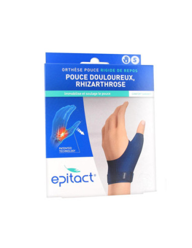 Epitact Orthèse Pouce Rigide de Repos Pouce Douloureux Rhizarthrose Main Droite - Taille : S