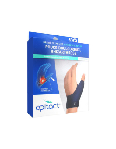 Epitact Orthèse Pouce Rigide de Repos Pouce Douloureux Rhizarthrose Main Droite - Taille : M
