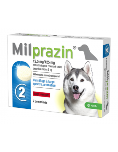 Milprazin Vermifuge 12,5 mg/125 mg Chien - 2 comprimés