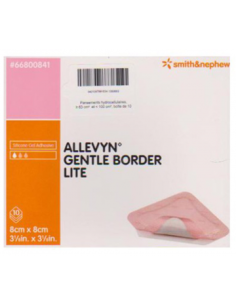 Allevyn Gentle Border Lite 8 x 8 cm - 10 Unités 