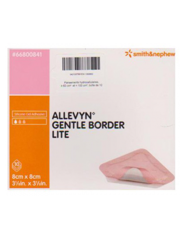 Allevyn Gentle Border Lite 8 x 8 cm - 10 Unités 