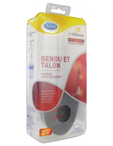 ExpertSupport Semelles Anti-Douleur Genou et Talon Taille : 40-42 - 1 paire 