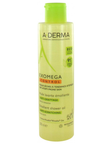 A-DERMA Exomega Control Huile Lavante Émolliente Anti-Grattage - 200 ml
