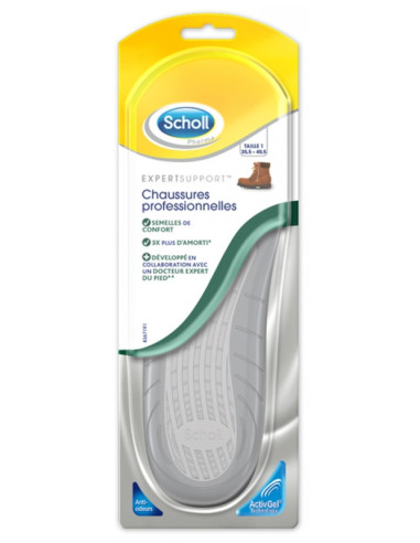 Scholl ExpertSupport Semelles de Confort Chaussures Professionnelles Taille 1 - 1 Paire
