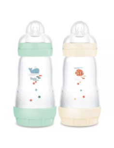 Mam Biberon Anti-coliques Menthe et Coton Tétine Débit 2...