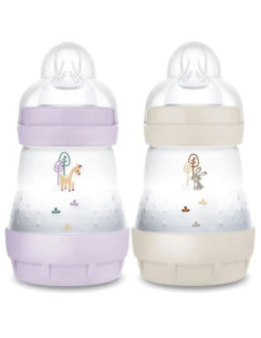 Mam 2 biberons Easy Start anti-colique 160ml Lilas+Sable...