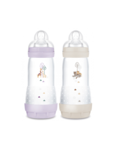 Mam Biberon Lilas et Sable Tétine Débit 3 - Lot 2x320ml