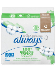 Always Cotton Protection Serviettes Hygiéniques Taille 3...