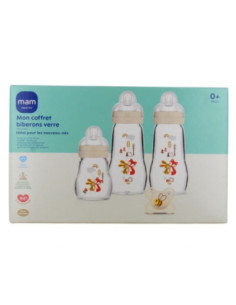 MAM 3 Biberons en Verre et 1 Sucette Mon Premier Coffret...
