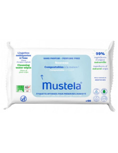 Mustela Lingettes Nettoyantes Compostables Sans Parfum -...