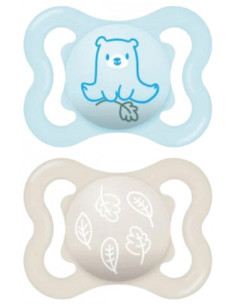 MAM 2 Sucettes Supreme 2-6 Mois - Modèle : Ours et Feuilles