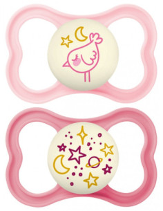 MAM 2 Sucettes Supreme Nuit 6 Mois et +