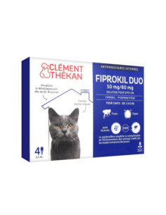 Clément Thékan Fiprokil Duo 50mg/60mg Chat 1-6kg - 4 x 0.5ml