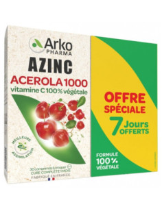 Arkopharma Azinc Acérola 1000 - Lot de 2 x 30 Comprimés à...