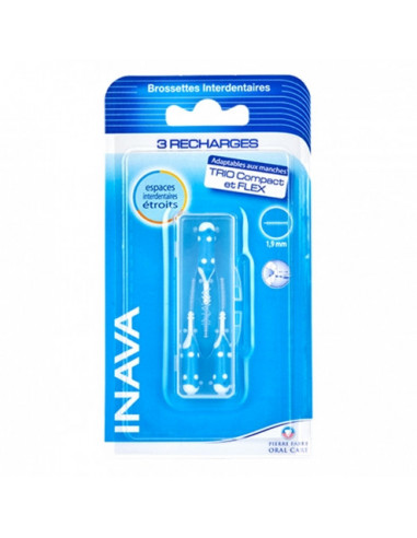 INAVA Brossettes interdentaires étroits - 3 recharges micro fines cylindriques 1,9mm