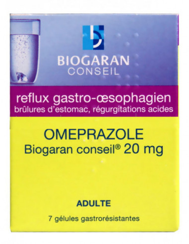 OMEPRAZOLE BIOGARAN CONSEIL 20 mg, gélule gastro-résistante - 7 gélules