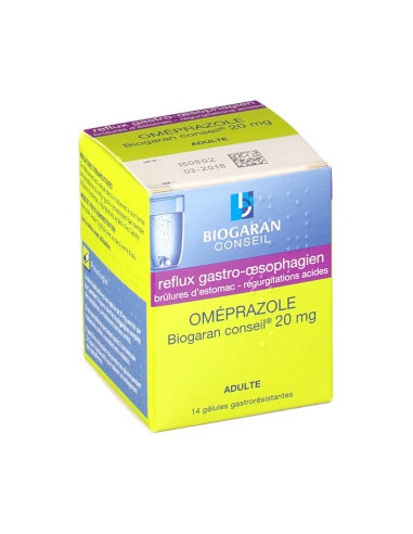 OMEPRAZOLE BIOGARAN CONSEIL 20 mg, gélule gastro-résistante - 14 gélules