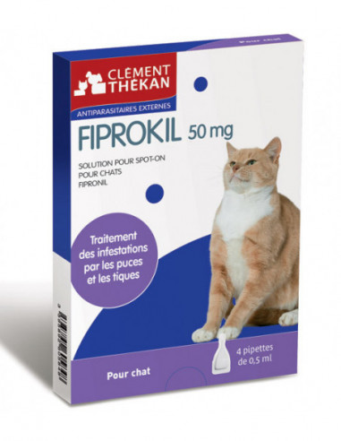 Fiprokil 50mg Chat - 4 pipettes