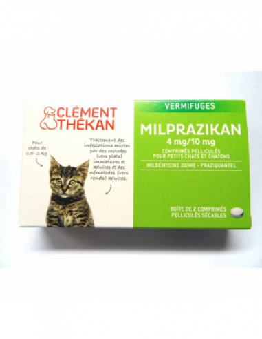 Clément Thekan Milprazikan Vermifuges Chatons 0.5 -2 kg - 2 comprimés