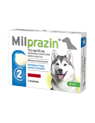 Milprazin Vermifuge 12,5 mg/125 mg Chien - 2 comprimés