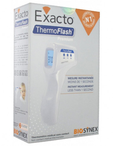 Biosynex Exacto ThermoFlash Premium Thermomètre Médical Sans Contact