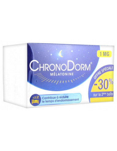 ChronoDorm Mélatonine 1 mg - Lot de 2 x 30 Comprimés