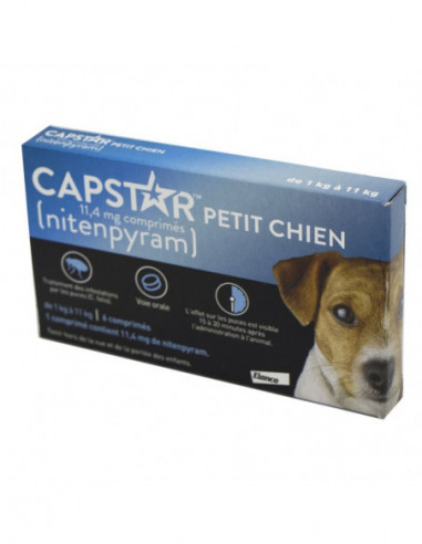 Capstar 11,4mg anti-puce pour petit chien - 6 comprimés