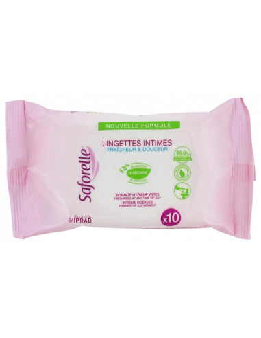 Saforelle Pocket lingettes intimes biodégradables - 10 unités