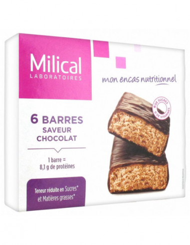 Milical Hyperprotéiné Chocolat - 6 barres