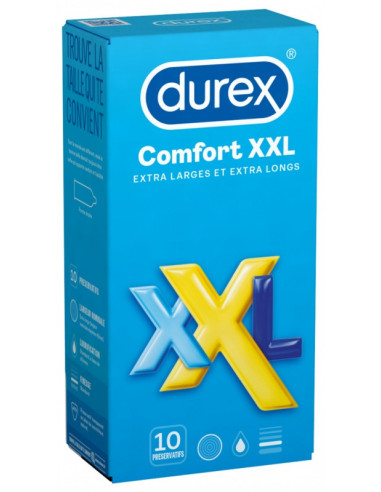 Durex Comfort XXL Extra Larges et Extra Longs - 10 Préservatifs