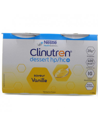 Clinutren Dessert HP/HC+ saveur vanille - 4x200g