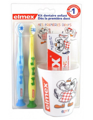 Elmex Kit Dentaire Enfant - Couleur : Bleu & Jaune