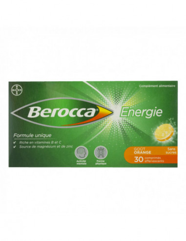 Bayer Berocca Energie Orange effervescents - 30 Comprimés 