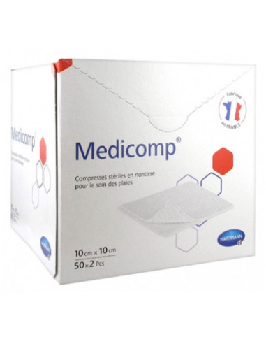 Hartmann Medicomp Compresses en Non-Tissé Stériles - 10 x 10 cm 50 x 2 PCS