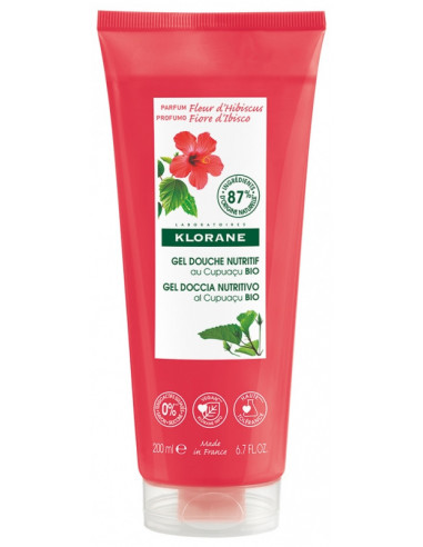Klorane Gel Douche Nutritif au Cupuaçu Bio Fleur d'Hibiscus - 200 ml