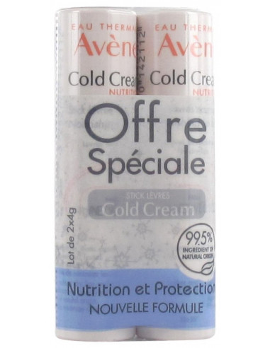 Avène Cold Cream Stick Lèvres Nourrissant - Lot de 2 x 4 g