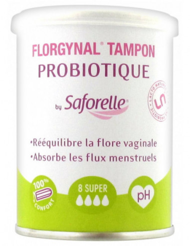 Saforelle Florgynal Tampon Probiotique - 8 unités