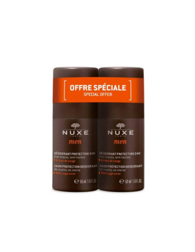 Nuxe Men Déodorant Protection 24H Anti-traces - 2x50ml 
