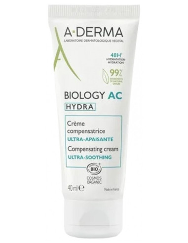 A-DERMA Biology AC Hydra Crème Compensatrice Ultra-Apaisante Bio - 40 ml