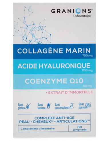 Granions Collagène Marin Acide Hyaluronique Coenzyme Q10 - 60 Comprimés