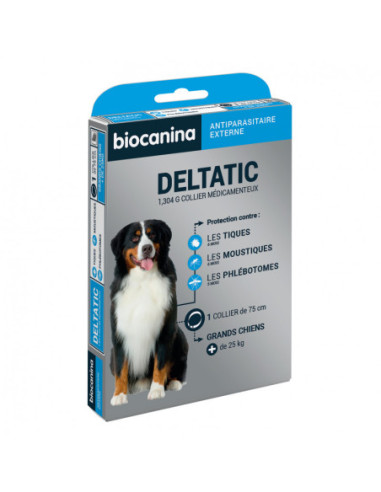 Biocanina Deltatic Collier antiparasitaire 1,304g grands chiens Collier 75 cm - 1 unité 