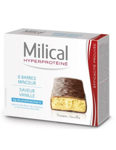 Barres Minceur Hyperprotéinées Vanille - 6 barres