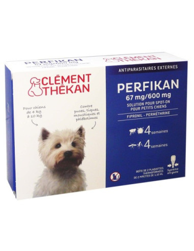 Clément Thékan Perfikan 67mg/600mg Petits Chiens - 4 x 1.1ml