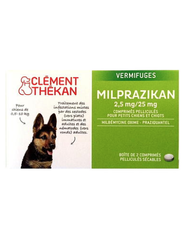 Clément Thekan Milprazikan Vermifuges Chiots - 2 comprimés