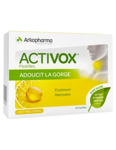 Arkopharma Activox® Pastilles Arôme Miel Citron - 24 pastilles